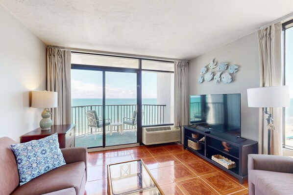 TV, DVD player, video library