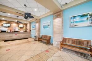 Welcome to our reception area, where guests can check in and enjoy the warm atmosphere.