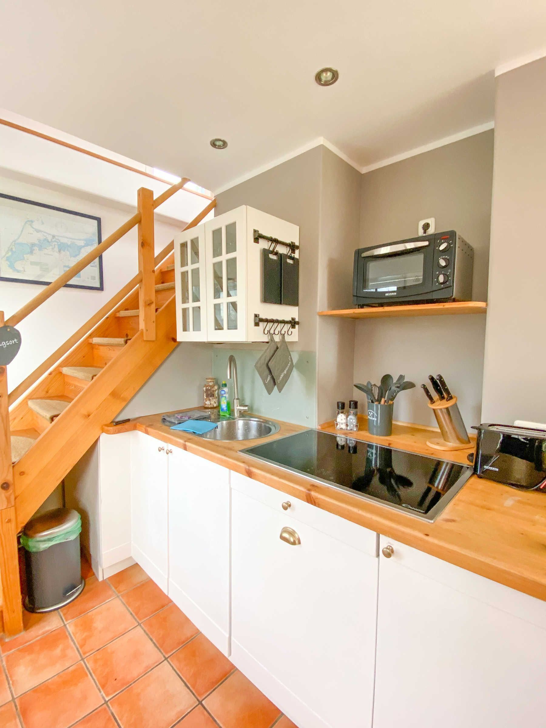 Fridge, oven, dishwasher, high chair