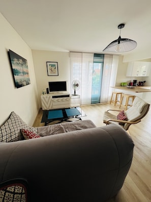TV, DVD player, offices