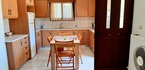 Fridge, microwave, oven, coffee/tea maker