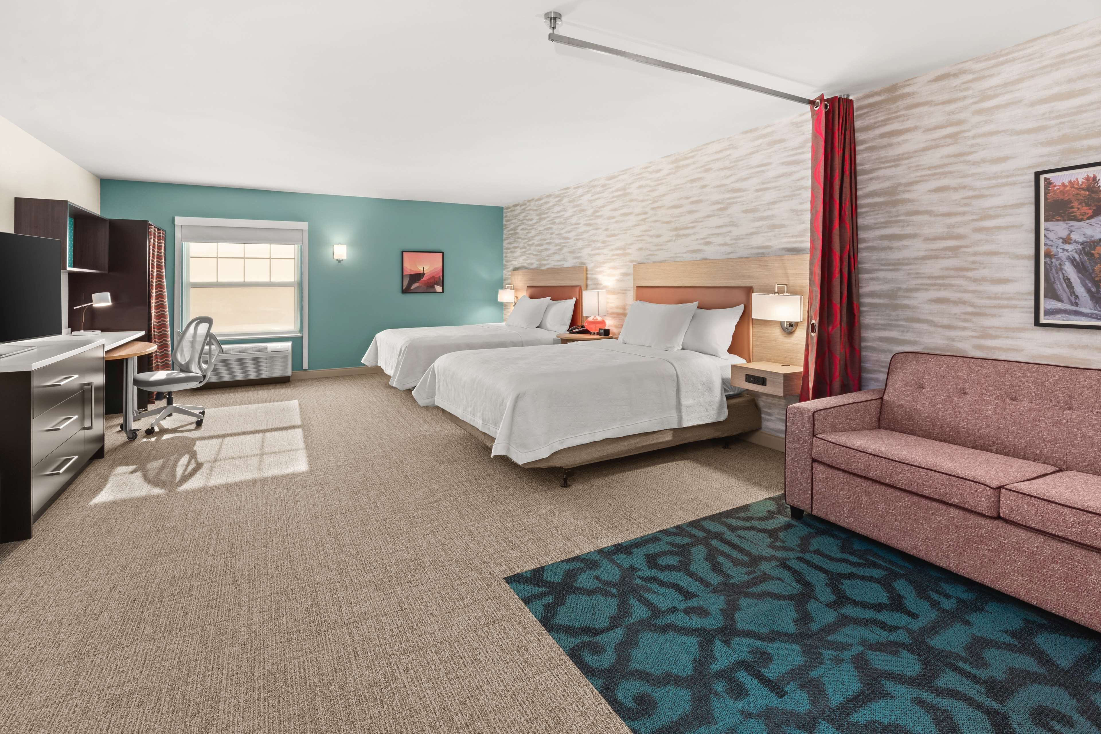 studio, 2 queen beds, accessible, bathtub (mobility & hearing) | in-room safe, desk, laptop workspace, blackout curtains