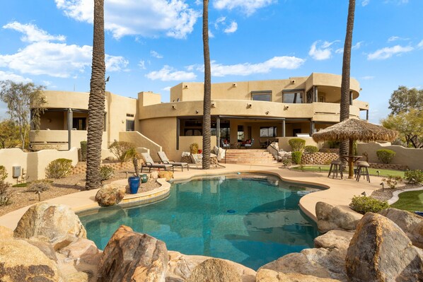 A heated pool - Happy Valley Hideaway | Resort-like home with amazing views & walking distance to hiking trails! (Phoenix)