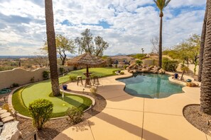 A heated pool - Happy Valley Hideaway | Resort-like home with amazing views & walking distance to hiking trails! (Phoenix)