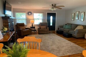 TV, fireplace, DVD player