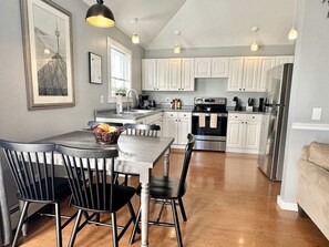 Fridge, microwave, oven, stovetop - 2BR Apt + Deck, Fire Pit, Backyard! [Maine Escape] (Bar Harbor)