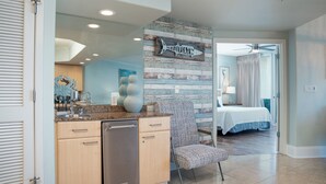 A modern bathroom with a shower, a sink, and a mirror. There is a towel rack and a toilet. - Spacious Two Bedroom Condo with Bay and Gulf B609 Views! Complimentary Boat Slip! (Orange Beach)