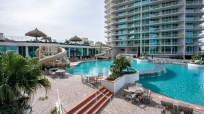 Indoor pool, a heated pool - Charming Amenity Level Condo with Smart TV and Easy Pool Access. Complimentary Boat Slip! (Orange Beach)