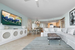 Smart TV, DVD player, ping pong, books