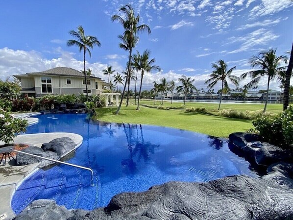 Outdoor pool, a heated pool