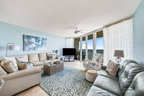 TV, DVD player, ping pong, books