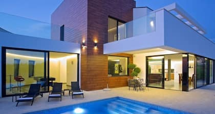 Eco-friendly Villa Aria with a pool and a party room