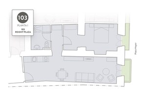 Floor plan - 103 Roomy Plaza - Apartments Plaza Mayor 35 (Cáceres)