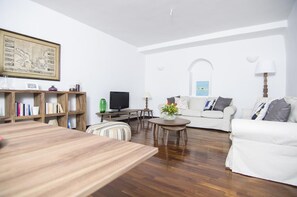 TV, DVD player, books