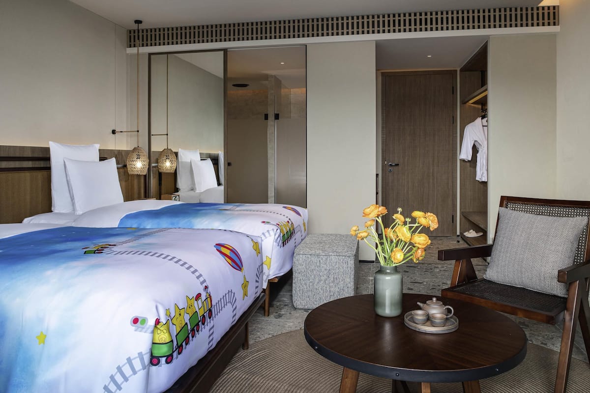 1 chambre, literie de qualité supérieure, couette en duvet d'oie