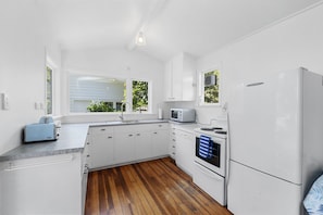 Fridge, microwave, dishwasher, toaster