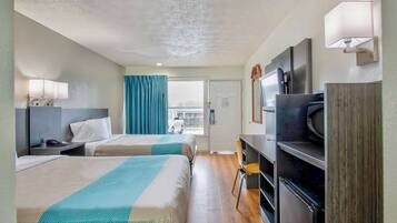 Desk, free WiFi, bed sheets