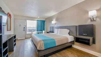 Desk, free WiFi, bed sheets