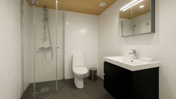 Habitación exclusiva | Baño | Regadera, regadera tipo lluvia, secadora de cabello, bidet