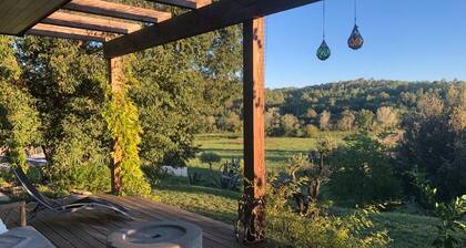 Designer wooden house, bright, comfortable, large quiet terraces, far-reaching views, river