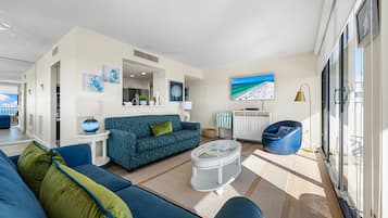 Condo, Multiple Beds, Ocean View (501-W) | Living area | TV