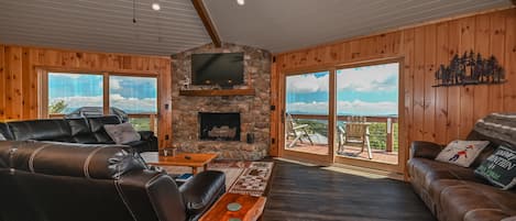 Smart TV, fireplace, video games, books