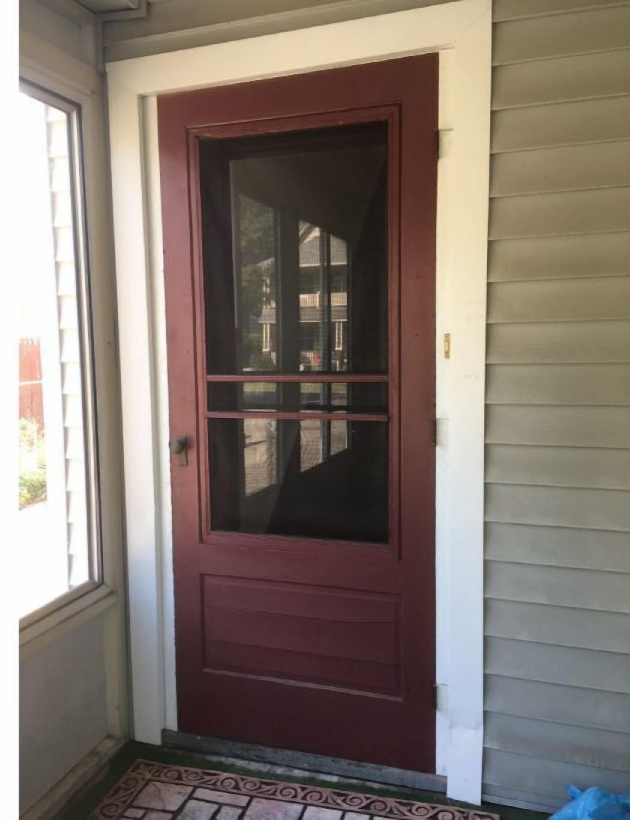 Open this door on the downstairs porch to access the door to upstairs. 