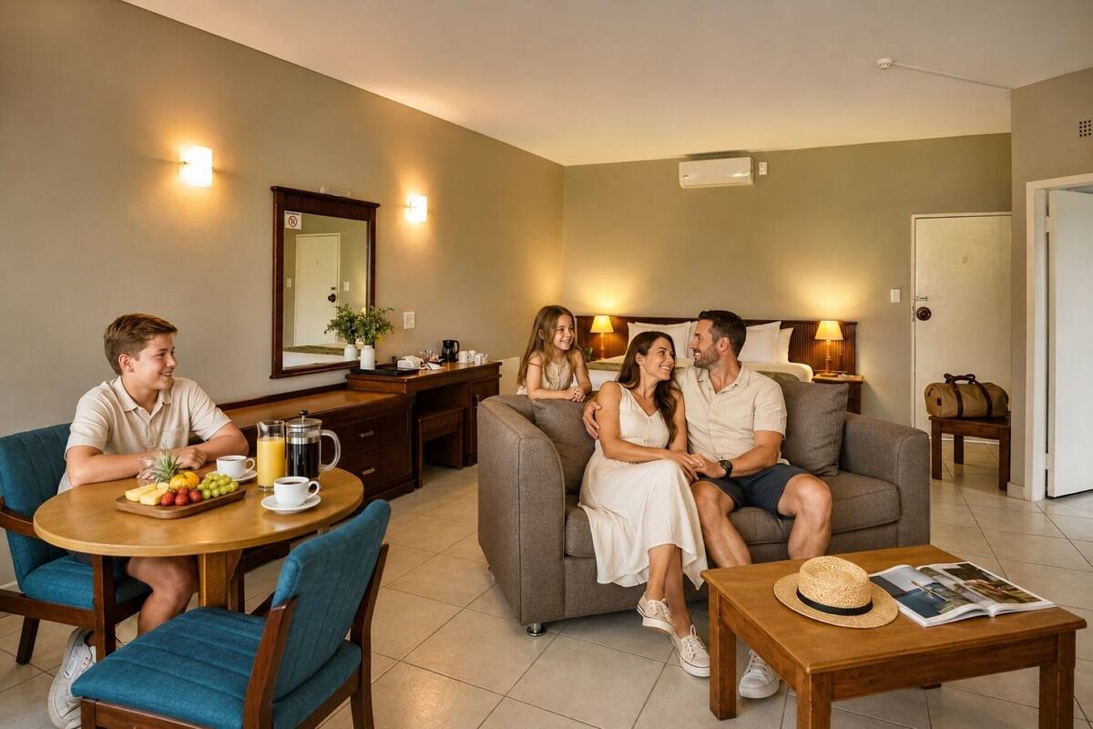 Suite Keluarga | Brankas, setrika/meja setrika, Wi-Fi gratis, dan seprai linen