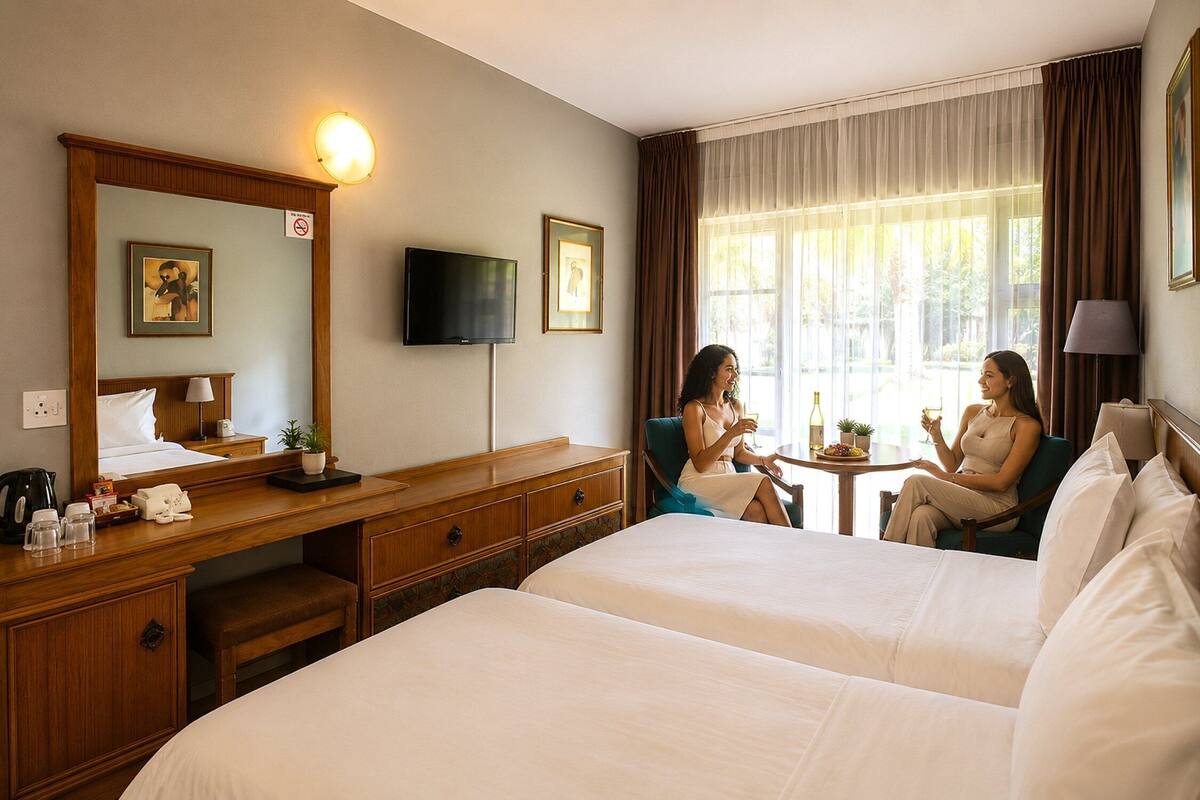 Kamar Twin Standar | Brankas, setrika/meja setrika, Wi-Fi gratis, dan seprai linen