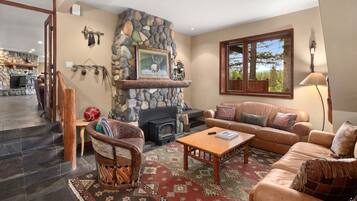 TV, fireplace, video games, DVD player