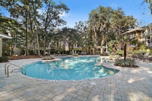 Outdoor pool, a heated pool