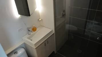 Exclusive Triple Room | Bathroom | Shower, free toiletries, hair dryer, soap