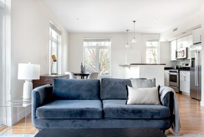 TV, stereo - Airy Porter Square 2BR w/ W/D, Elevator, by Davis Station (Cambridge)