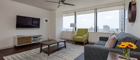 Apartment (1 Bedroom) | Living room | 42-inch Smart TV with digital channels, TV