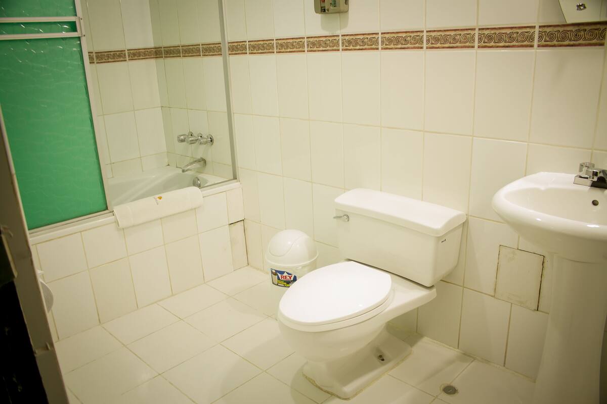 Free toiletries, hair dryer, soap, shampoo