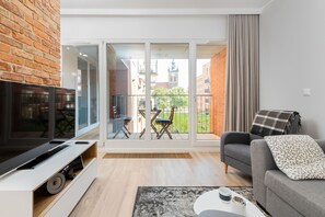 Huoneisto, 1 makuuhuone, parveke | Oleskelualue