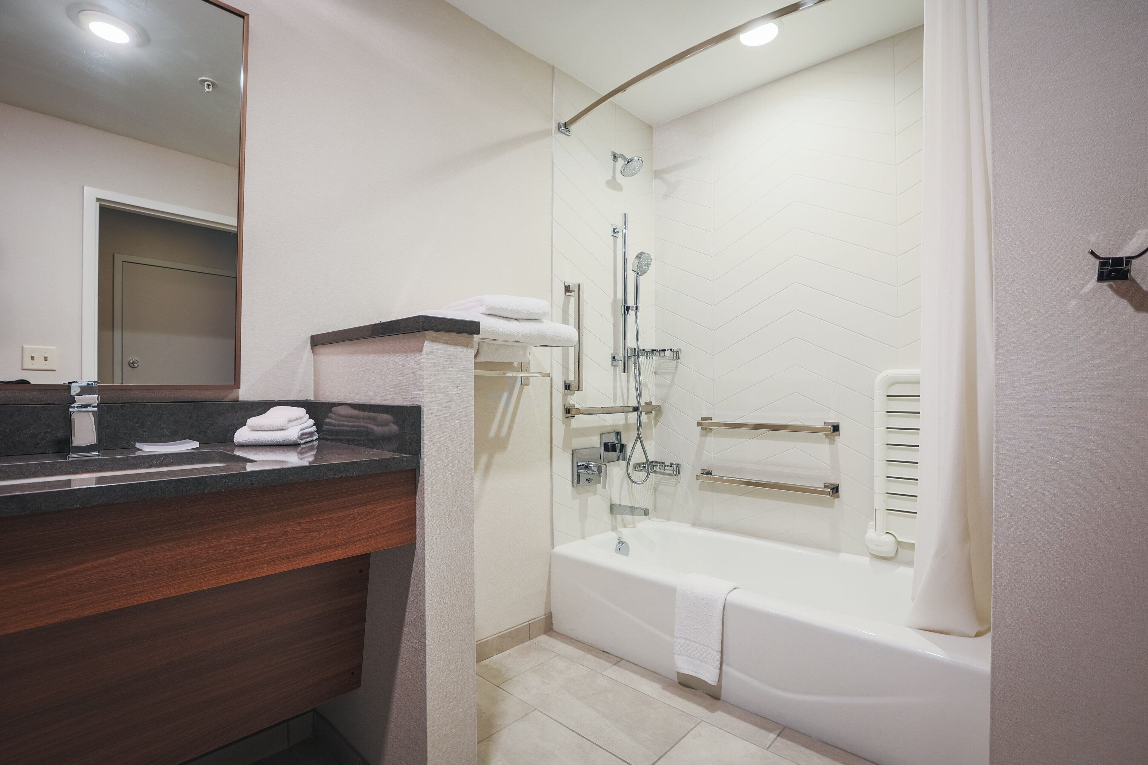 free toiletries, hair dryer, towels, soap