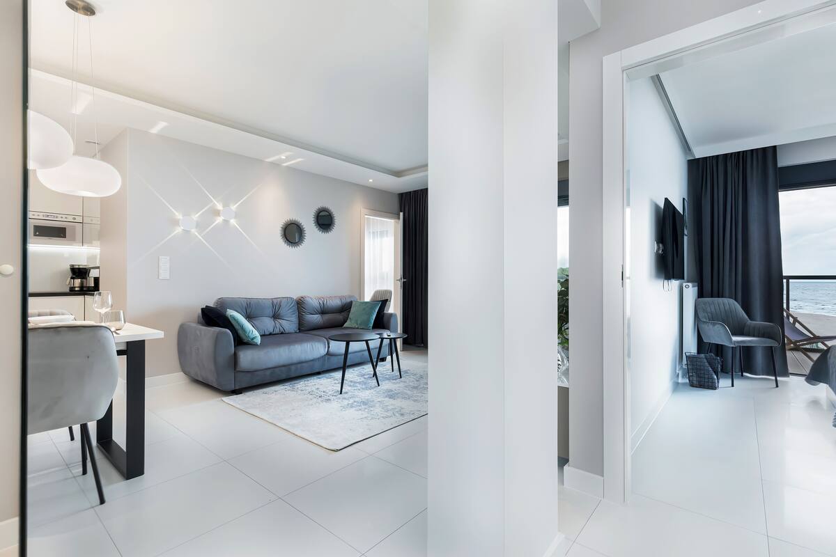 Apartment, 2 Bedrooms, Balcony, Sea View | Living area | 40-inch Smart TV with digital channels, TV