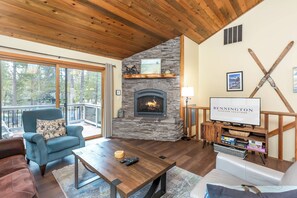 TV, fireplace, table football, ping pong