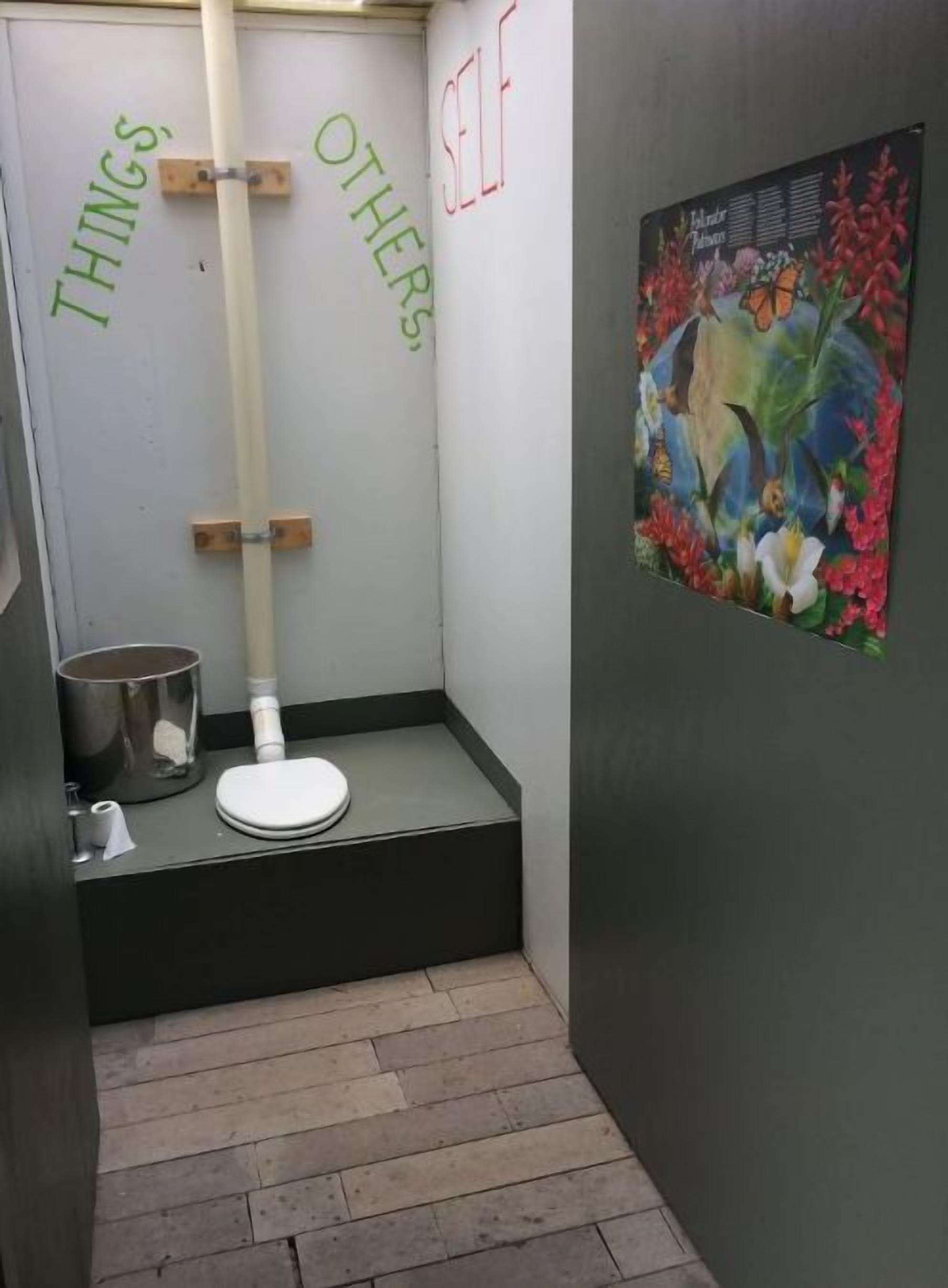 Shower, soap, toilet paper