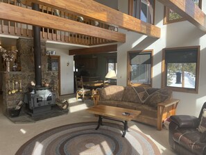 TV, fireplace, DVD player, foosball