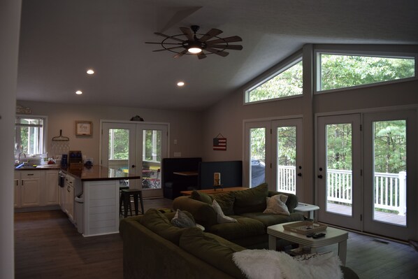 Smart TV, video games, foosball, books