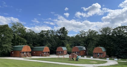 Loft cabin #1, room for the whole family. Beautiful area.