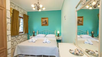 2 bedrooms, in-room safe, iron/ironing board, travel cot