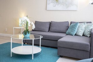 Flat-screen TV, video game console