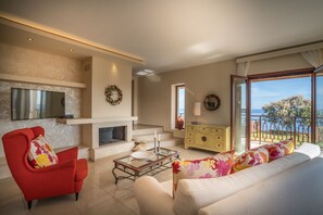 Villa, 3 Bedrooms, Private Pool, Sea View | Living area | Flat-screen TV, Netflix, streaming services - Armonia Seaside Villas (Zakynthos)