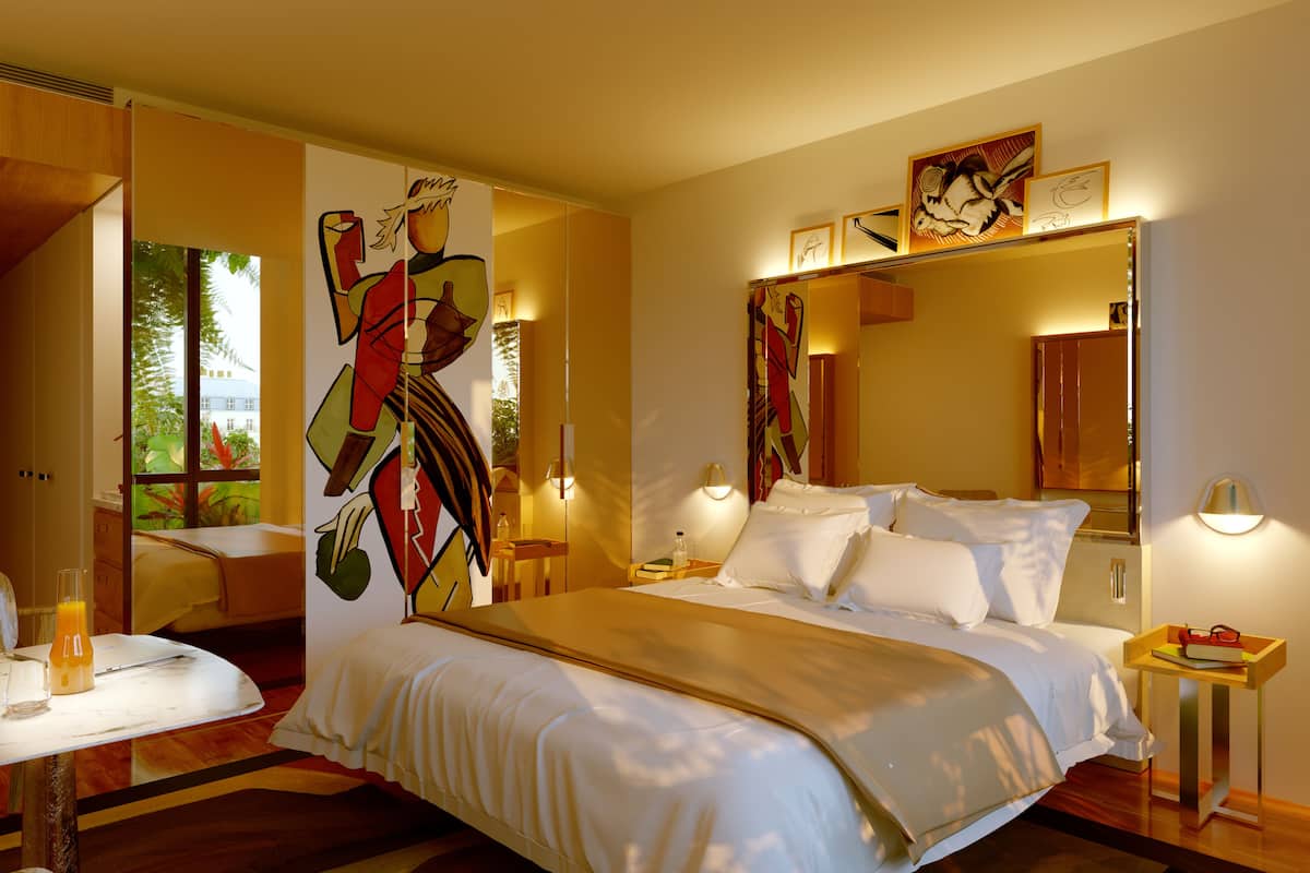 1 bilik tidur, peralatan tempat tidur premium, tilam berlapik, bar mini