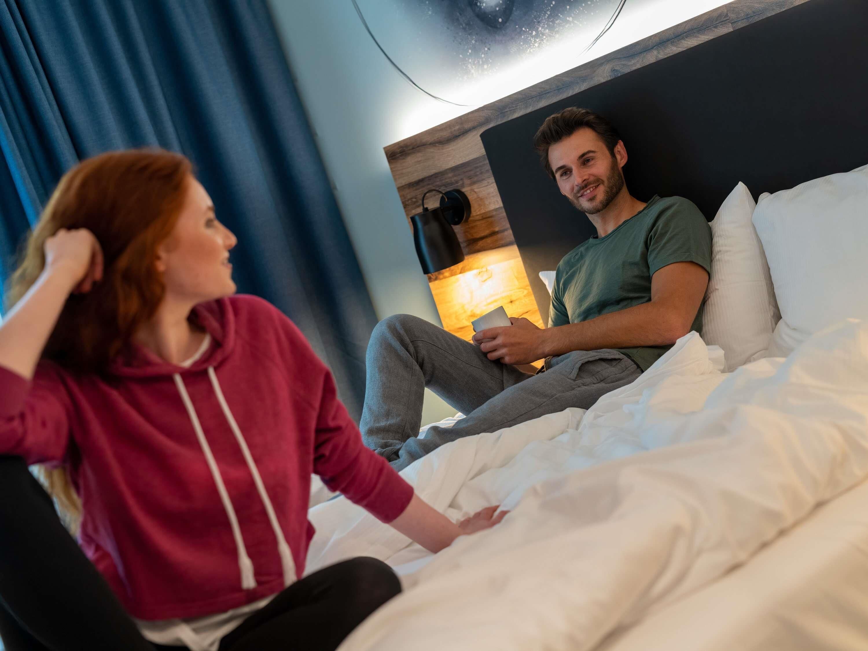 Hypo-allergenic bedding available, desk, laptop workspace, soundproofing