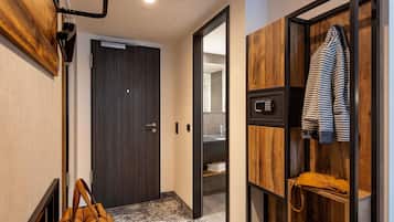 Hypo-allergenic bedding, desk, laptop workspace, soundproofing