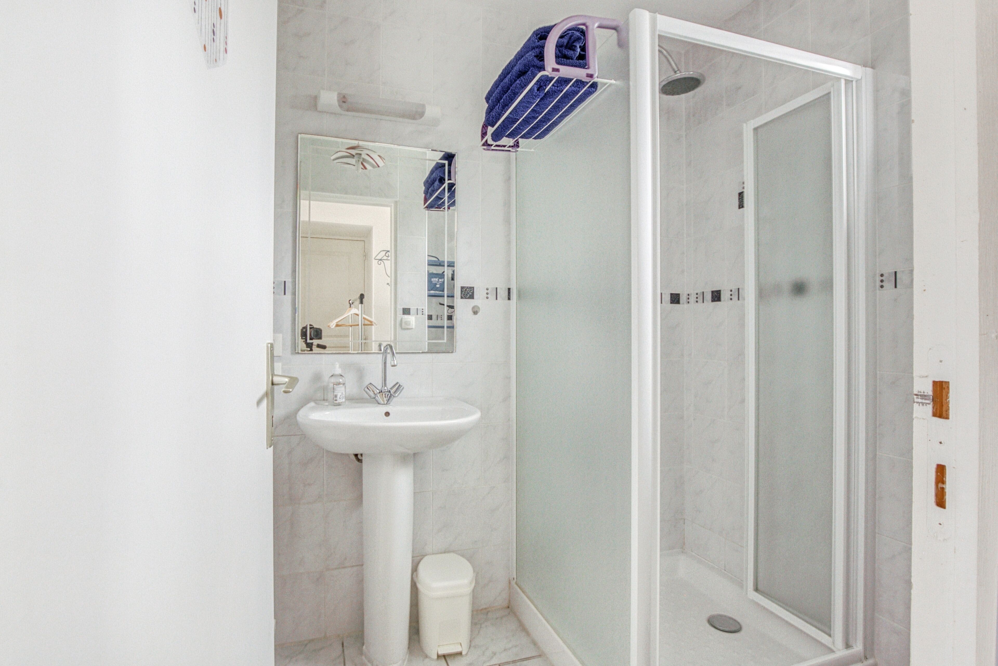 Hair dryer, towels